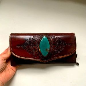 Custom made turquoise wallet